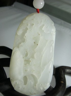 钱塘邮社    和田玉  白玉 松下老人 把件