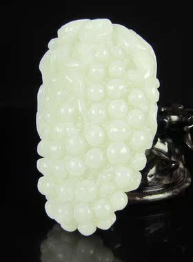 钱塘邮社    和田玉 白玉 子孙满堂 把件