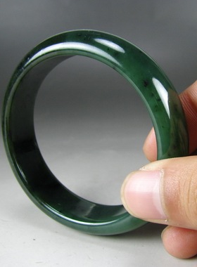 钱塘邮社    和田玉碧玉 手镯 内径56mm