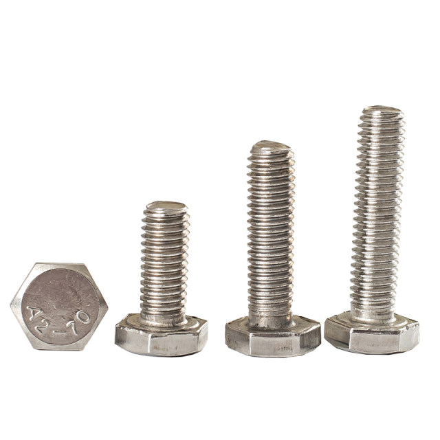 201 stainless steel outer hexagon bolt half-tip screw