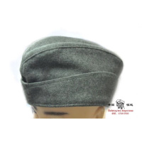 EMD reengrave WW2 German original wild grey black hairy fabric M40 boat cap boat shaped poop cap 20 with cap emblem