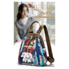 Fashionable Color Elephant Women's Bag Backpack Large Capacity Ethnic Style Jixiang Women's Casual Travel Bag Messenger Bag Student Bag