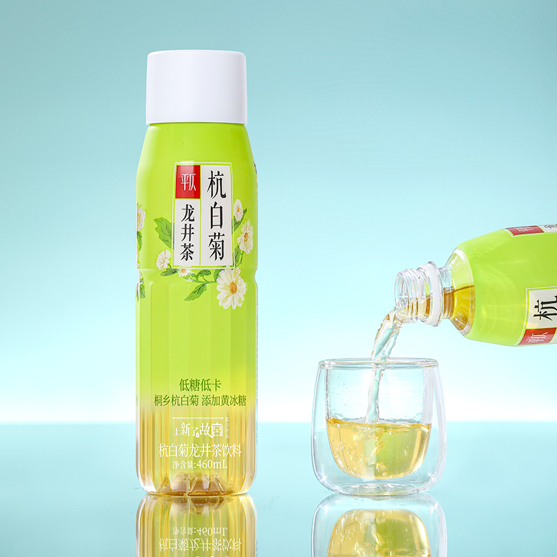 小米生态链企业，平仄 新品低糖桐乡杭白菊龙井茶饮料 460ml*12瓶