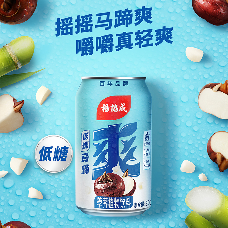 杨协成低糖马蹄爽果汁果肉果粒水果饮料荸荠果味饮料300ML*6罐