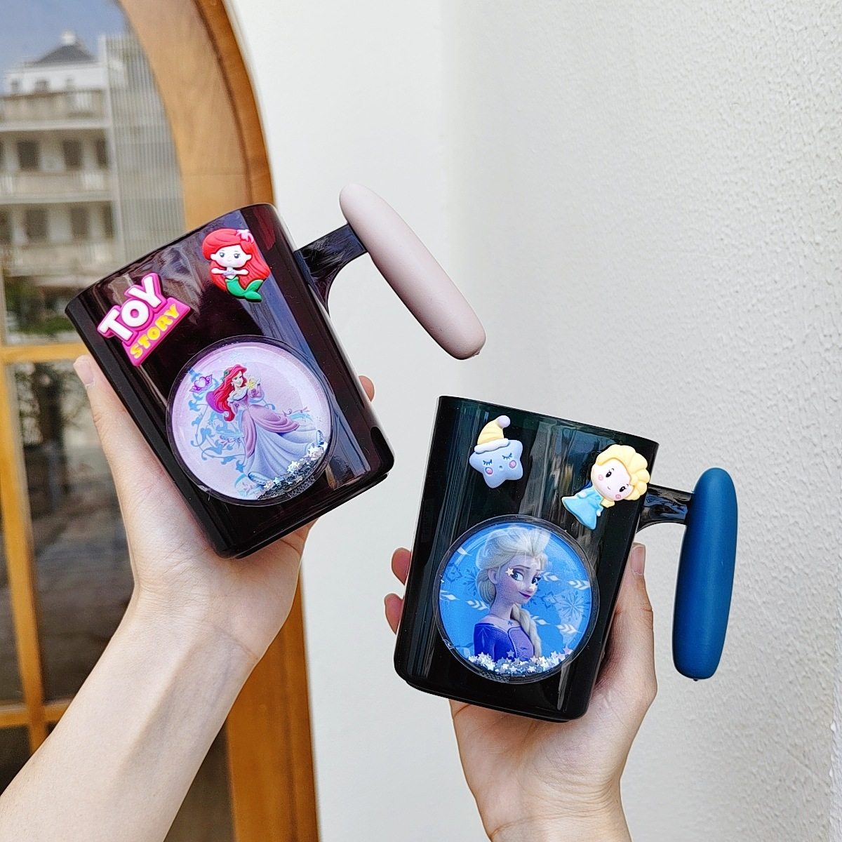 爱莎公主漱口杯Elsa洗漱杯把手水杯女童流沙儿童牙杯冰雪奇缘牙缸,淘宝优惠券,粉丝福利购,淘宝优惠卷