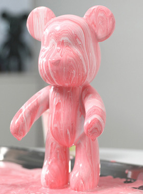 网红流体熊手工diy客厅摆件