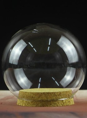 创意永生花圆球玻璃罩手办玩具diy景观防尘罩子软木塞led灯工艺品
