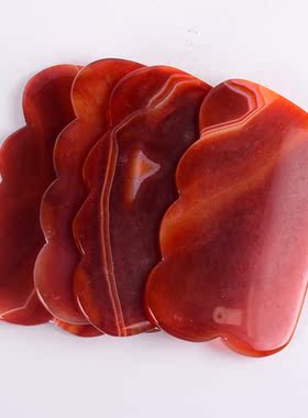 玉石保健红玛瑙洁面按摩刮痧板脸部美容面部刮脸疏通经络刮痧板片