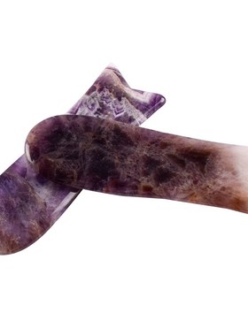 天然紫晶刮痧板 水晶玉石刮痧片 按摩棒拨筋棒面部按摩