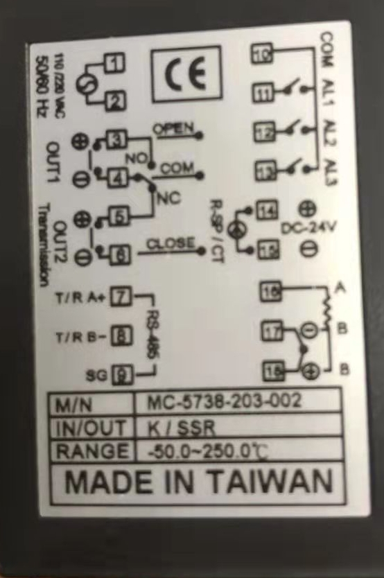 MC5738-203-002 INYE H-D72-1203-010 HD72 HTECH台湾恒准温控器 - 图1