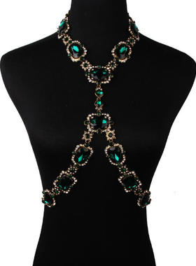 合金水波链流行饰品奢华镶项链