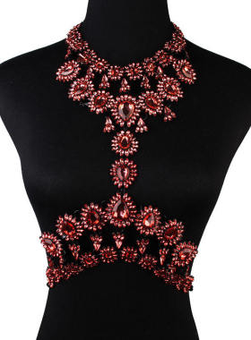 水波链流行饰品夸张彩钻锁项链