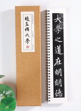 元赵孟俯行书《大学》赵孟頫书四书五经毛笔临摹书法近距离对临字