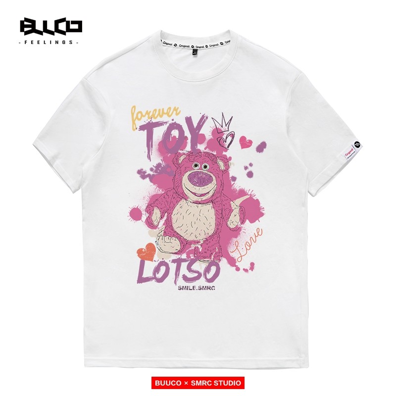 草莓熊联名芬达长袖t恤男秋季卫衣 布错T恤