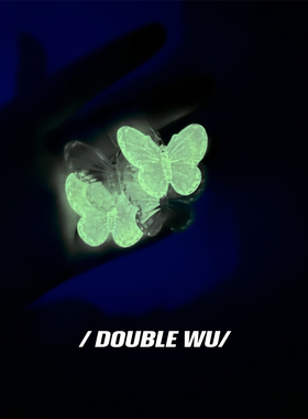 DOUBLEWU度假风亚克力蝴蝶耳饰