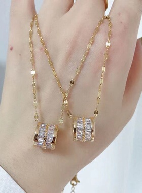 【钛钢】灵动项链女铜微镶真金电镀简洁Ins网红精致锁骨链脖链