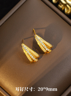 简约气质几何钛钢项链女耳钉小众设计高级耳环轻奢新款锁骨链饰品