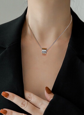 【通体钛钢】三环小蛮腰个性极简风炉内真金项链女ins网红锁骨链