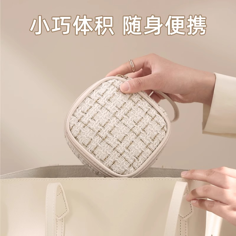 迷你化妆包卫生巾收纳包女新款随身口红袋高级旅行便携姨妈小包 - 图0
