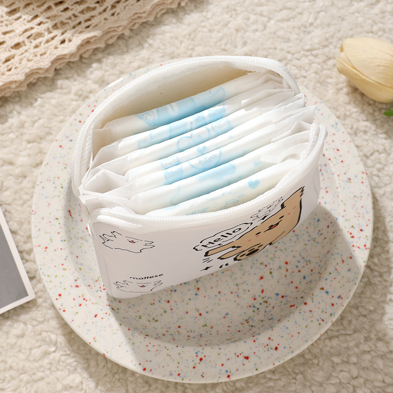 可爱小狗卡通姨妈巾收纳包大容量学生便携女生月事包包卫生巾小袋 - 图0