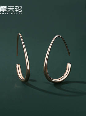 纯银耳钉复古轻奢高级感耳饰欧美嘻哈风小清新个性简雅耳环