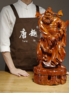 木雕钟馗像摆件家居客厅工艺品