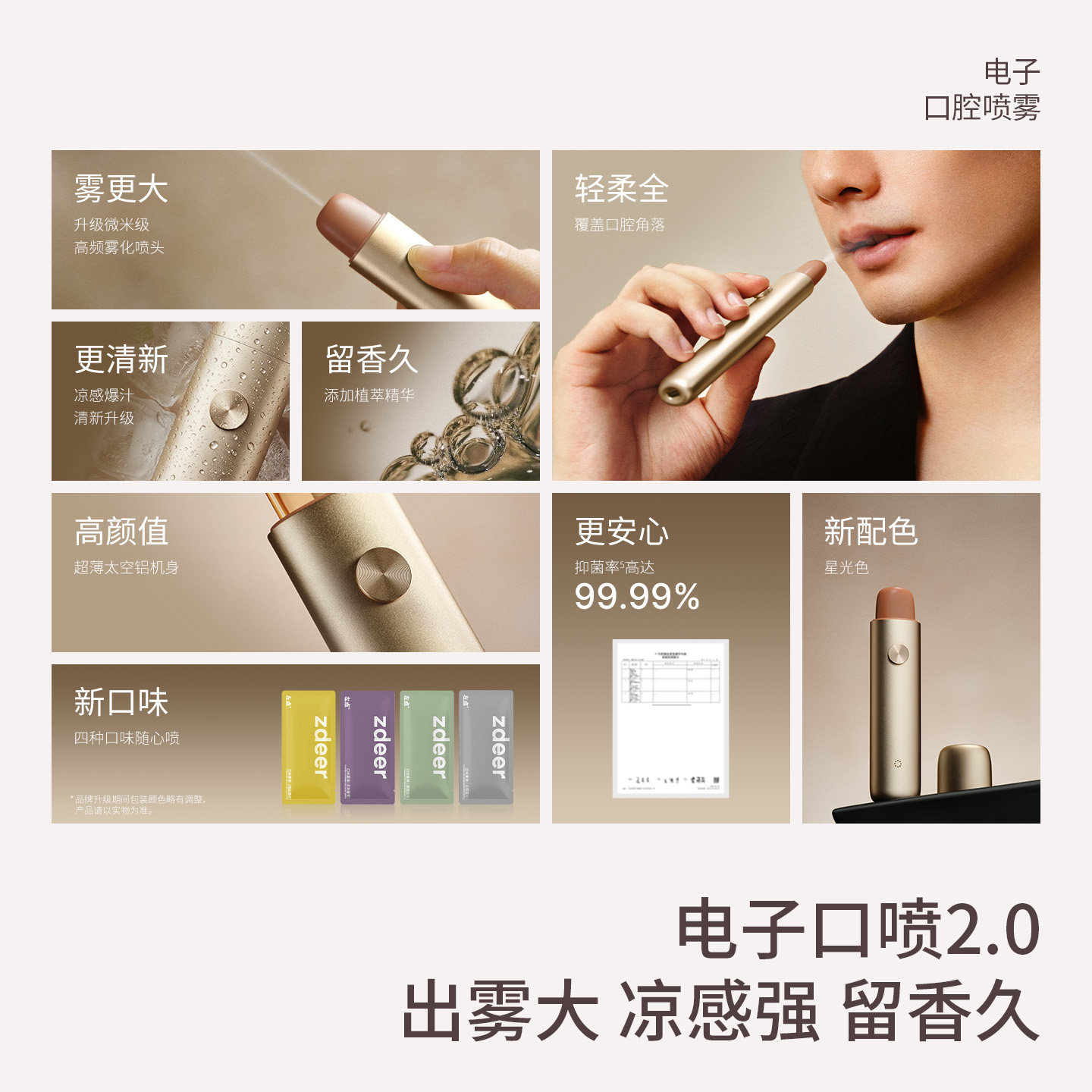 zdeer左点口喷电子口气口腔清新剂喷雾男女士情侣接吻持久型润喉