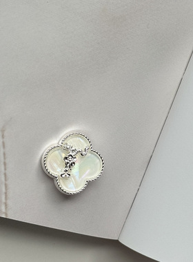 进口 真银四叶草纽扣梅花珍珠国风扣子毛衣外套新中式大衣服装