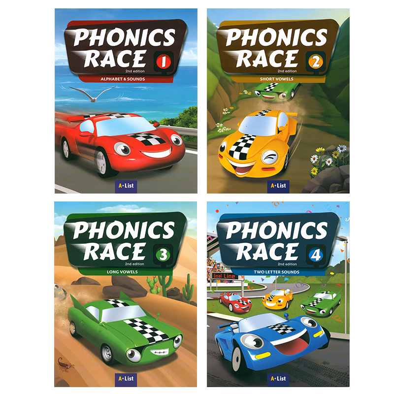 【自营】新版phonics race 1-4幼少儿自然拼读教材 字母发音规律  phonics拼读语音发音26个英文字母短元音长元音混合音含游戏软件 - 图0