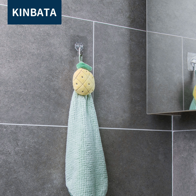 kinbata木幡无痕挂钩浴室防水重粘钩厨房门后强力不锈墙壁挂衣钩 - 图1