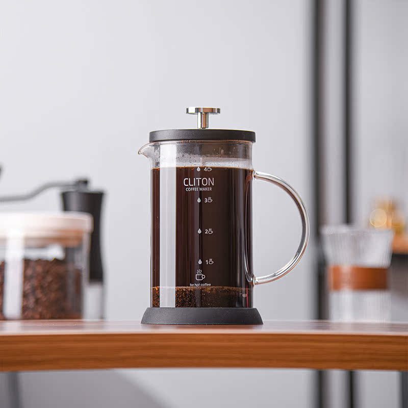 手冲咖啡壶法压壶家用煮咖啡过滤式器具冲茶器套装不锈钢过滤杯子 - 图1