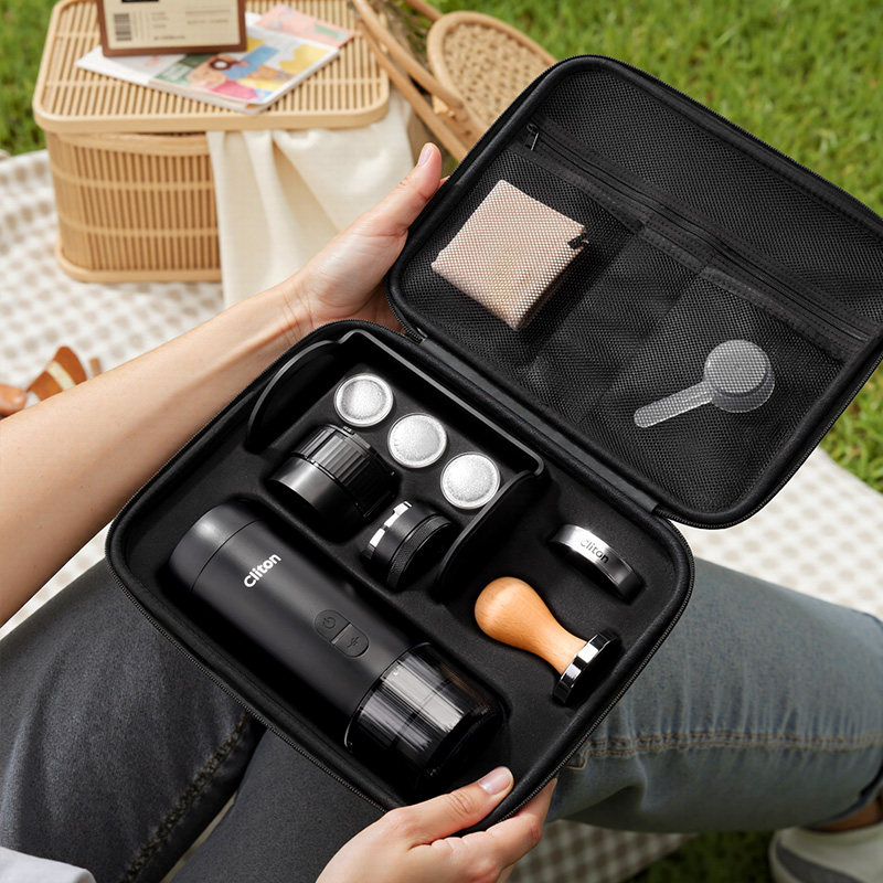 Cliton意式咖啡机套装便携式咖啡机胶囊萃取小巧组合小型家用户外,淘宝优惠券,粉丝福利购,淘宝优惠卷