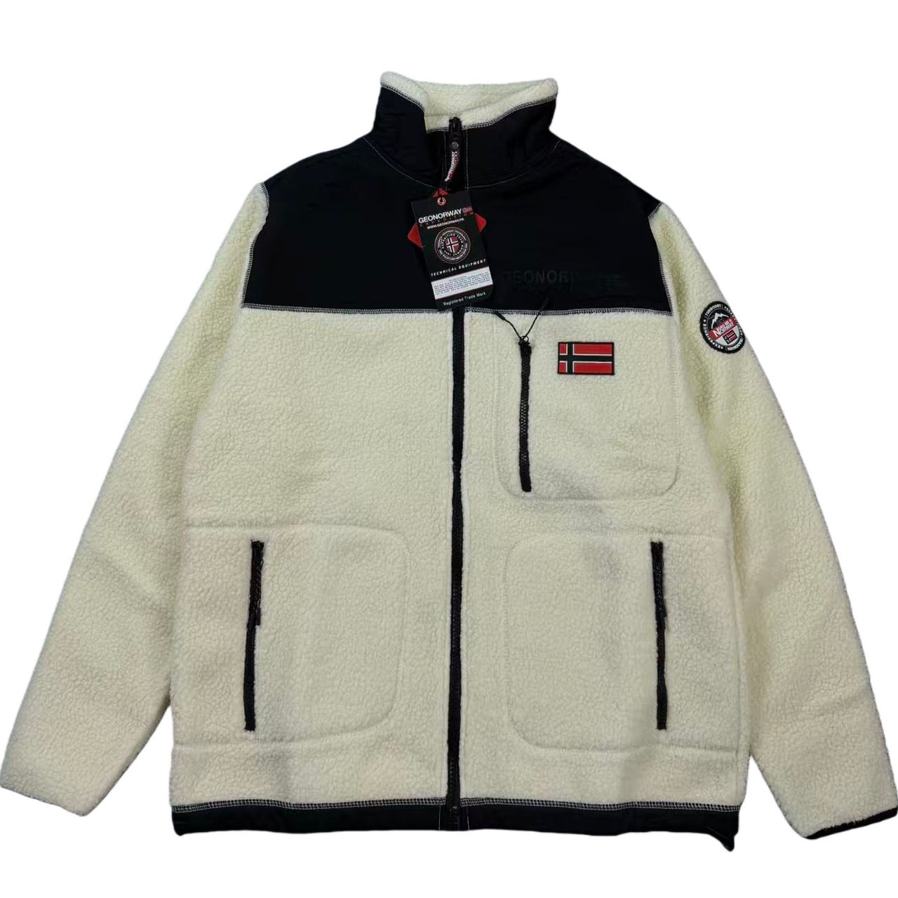 外贸牛货 户外仿羊羔绒拼接抓绒外套 摇粒绒防风保暖运动拉链夹克,淘宝优惠券,粉丝福利购,淘宝优惠卷