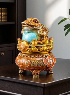 八方来财黄铜金蟾招财摆件开业礼