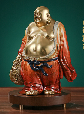 《弥勒赐福》大肚弥勒佛铜像摆件