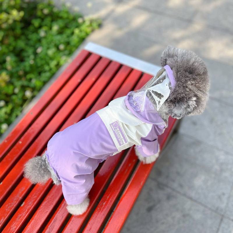 奇可家 chouchou丑丑新款宠物狗狗防水雨衣 雨天遛狗狗狗衣服防水 - 图1