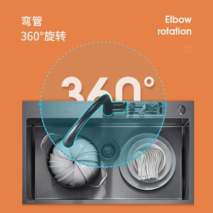 箭牌厨房水龙头万向头洗菜盆洗碗池水槽不锈钢抽拉式旋转防溅水