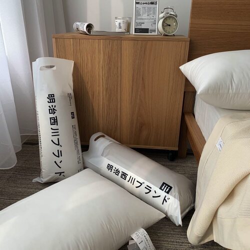 出口日本明治西川全棉自由枕头枕芯护颈枕一只装长方形单人家用 - 图2