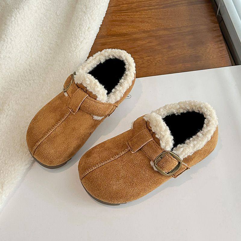 女童勃肯鞋加绒儿童鞋子2025冬季新款复古小女孩二棉鞋保暖毛毛鞋,淘宝优惠券,粉丝福利购,淘宝优惠卷