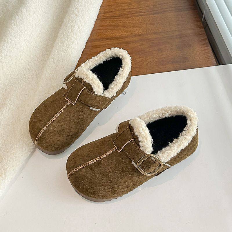 女童勃肯鞋加绒儿童鞋子2025冬季新款复古小女孩二棉鞋保暖毛毛鞋,淘宝优惠券,粉丝福利购,淘宝优惠卷