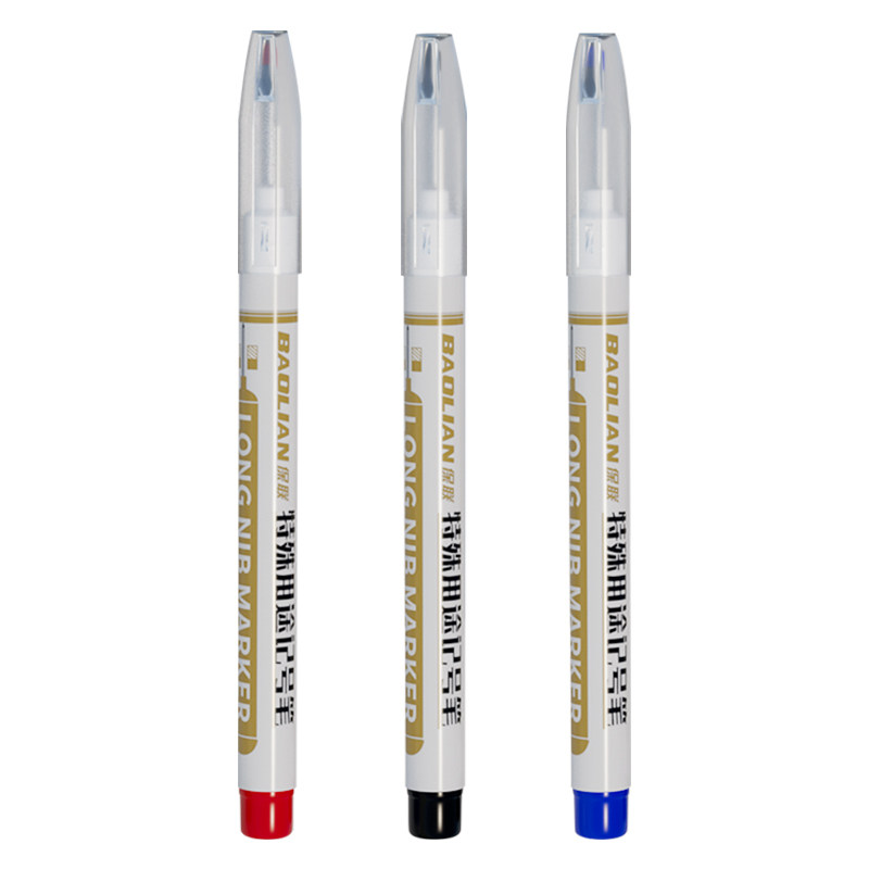 长头记号笔工地木工深孔特殊用途防水不掉色打孔标记长嘴画线油性