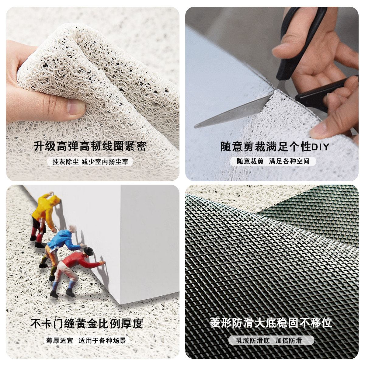 Entrance door floor mat wipeable, washable, non-slip, wear-resistant and waterproof
