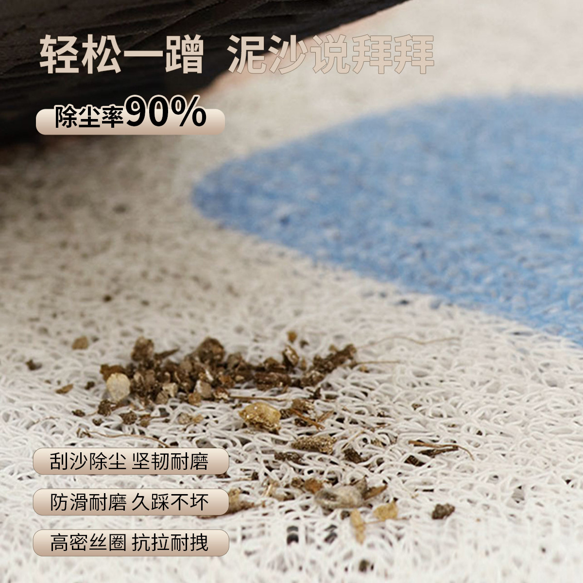 Entrance door floor mat wipeable, washable, non-slip, wear-resistant and waterproof