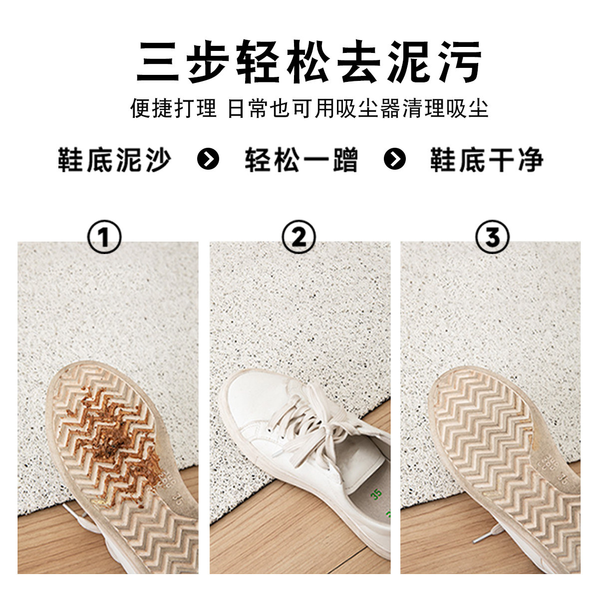 Entrance door floor mat wipeable, washable, non-slip, wear-resistant and waterproof
