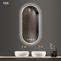 Smart Bathroom Mirror Toilet Makeup Mirror Anti-Fog Oval Washroom Touch Screen Light Handwashing Desk Wash mirror