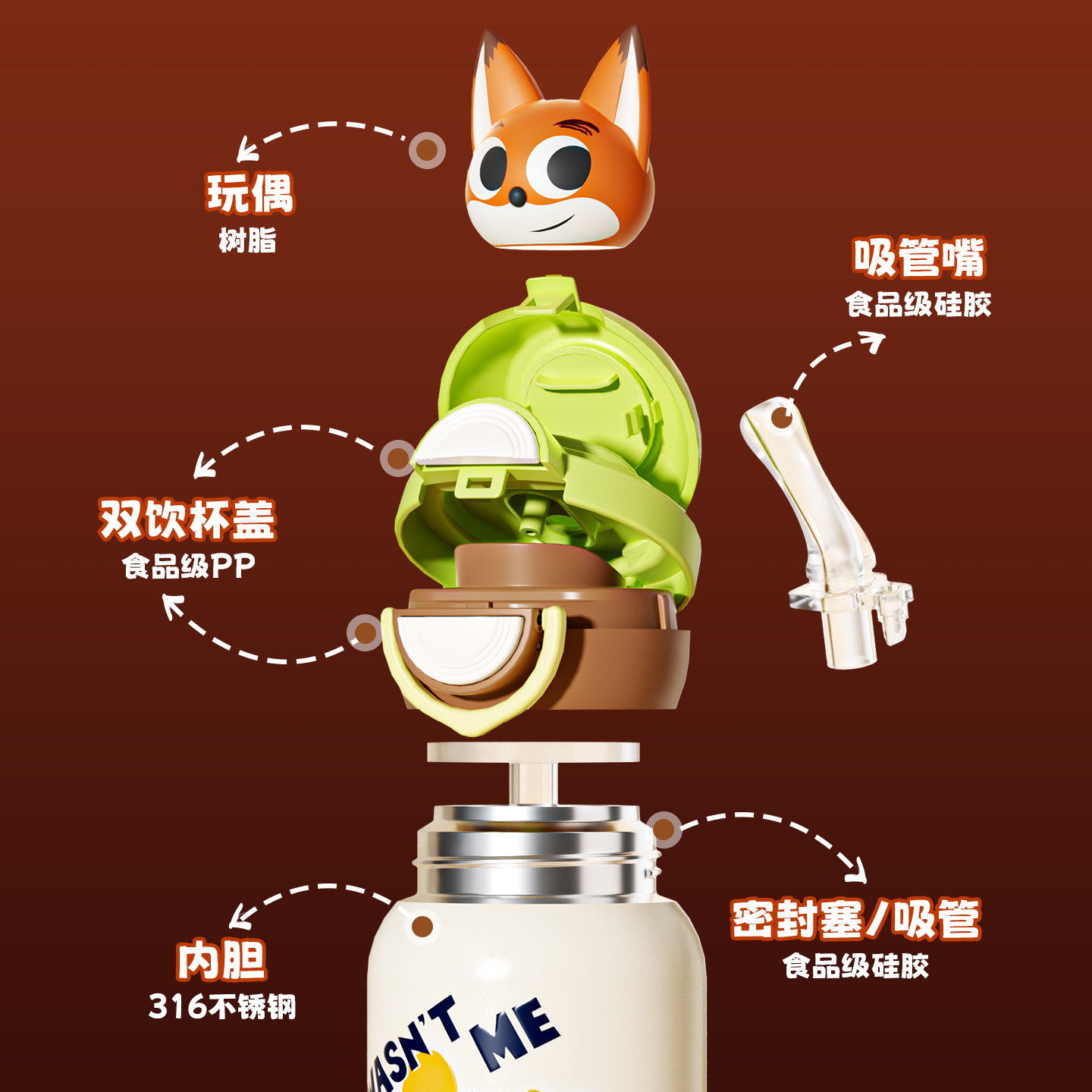 GERM格米新年礼物疯狂动物城联名朱迪尼克儿童保温杯上学专用2026,淘宝优惠券,粉丝福利购,淘宝优惠卷