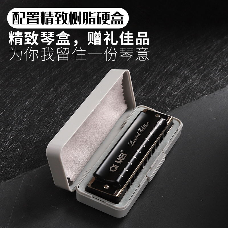 奇美奥创专卖店奇美10孔布鲁斯演奏级蓝调口琴高级成人初学者学生入门C调儿童2