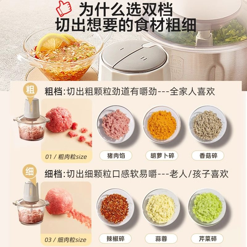 小熊绞肉机家用全自动小型电动搅拌机多功能料理机官方正品新款