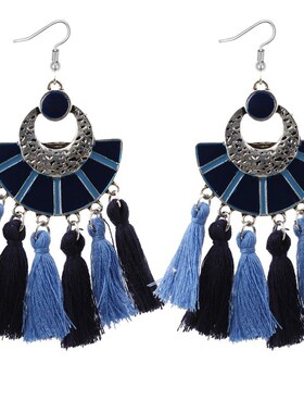 Bohemia Sector Tassel Drop Dangle Woman Fashion Earrings