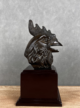 圆明园十二生肖兽首酉鸡摆件工艺品纯铜办公室玄关博古架收藏礼i.